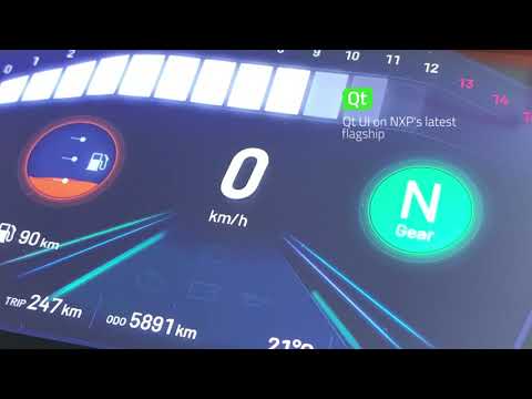 Qt for MCUs: Motorcycle Instrument Cluster on a NXP i.MX RT1170 EVK microcontroller {showcase}